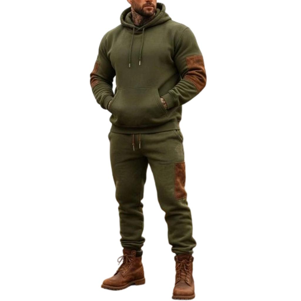 Herren Freizeit Robuster Kerl Farbabstimmung Mit Kapuze Kapuze Kapuzenpullover Hose Sport Set