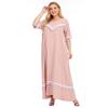 Sommerfrauenkleid Plus-Size-Nationalwind-Kurzarmkleid mit lockeren Fransen