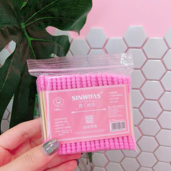 100Pcs Double Head Disposable Makeup Cotton Swab Cosmetics Cleaning Remover