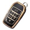 Alphard 30 Series Key Case Compatible with Toyota Alphard and Vellfire 30 Series and Early Key Cover 6 - (Late Models) - (Black, Buttons)
