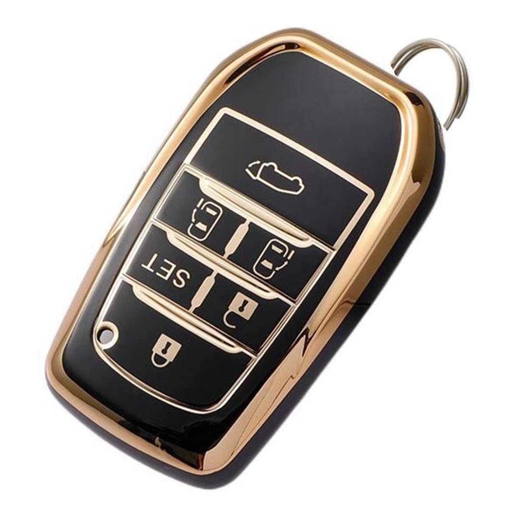 

Alphard 30 Series Key Case Compatible with Toyota Alphard and Vellfire 30 Series and Early Key Cover 6 - (Late Models) - (Black, Buttons)