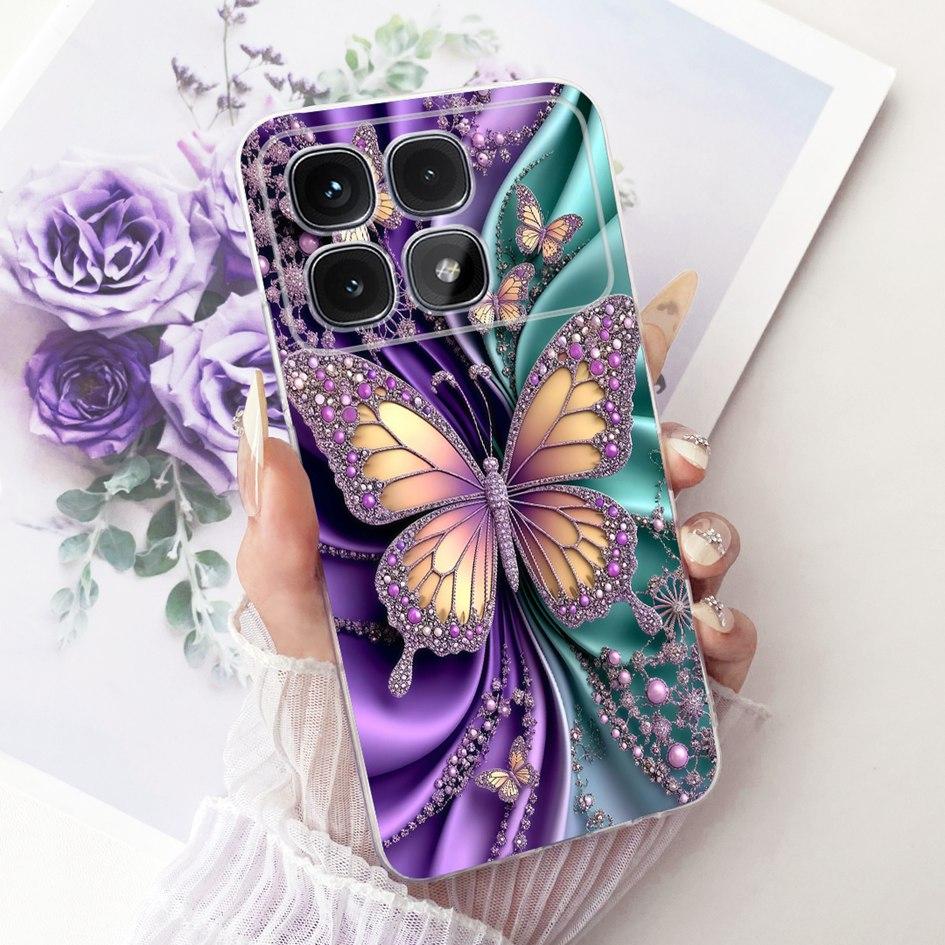 Case For Xiaomi Redmi K70 Pro Ultra Cover Popular Flower Soft Transparent Silicone Phone Shells For Xiaomi Redmi K70 K70e Fundas