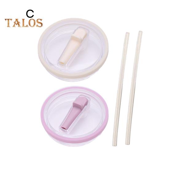 2 sady 40 oz víko sklenice se slámkou pro Stanley Quencher Opakovaně použitelné víko na brčko Náhradní kryt odolný proti stříkající vodě pro cestovní sklenici HydroJug