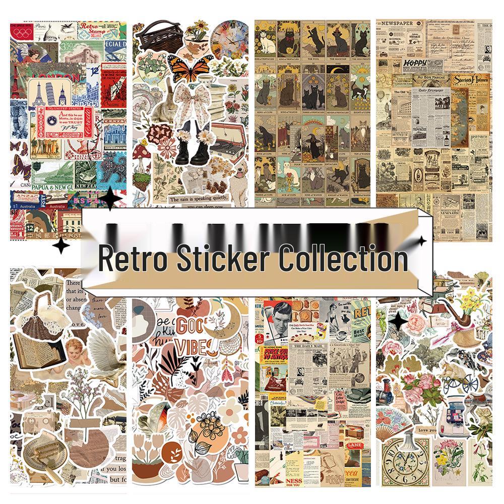 600 European & American Retro Stickers for Laptop, Journal, Phone Case, Thermos, DIY Decor