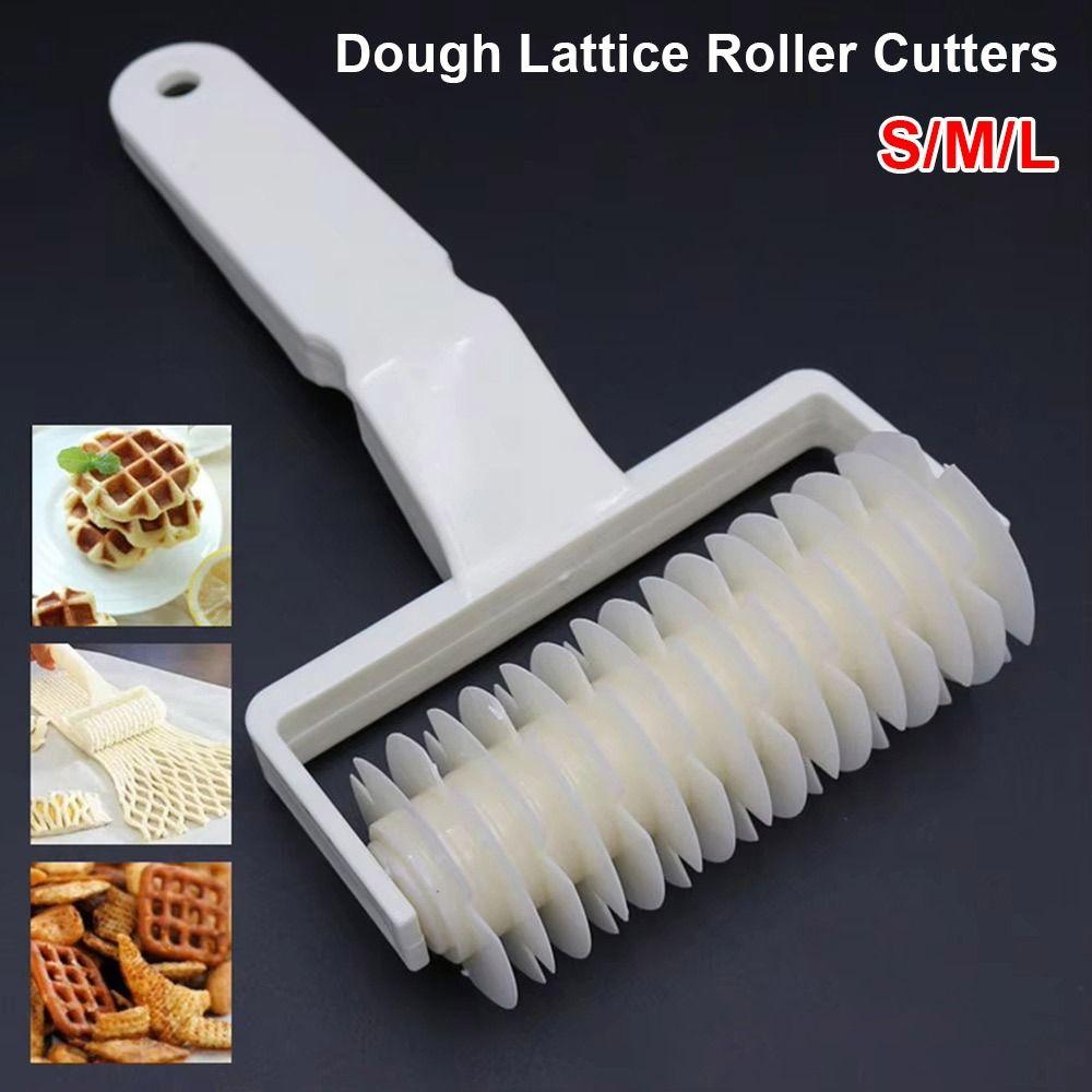 1Pcs Durable Plastic Dough Lattice Roller Cutters S/M/L Rolling Pull Net Wheel Cutters Cakes Baking Tool for Dough Cookie Pie