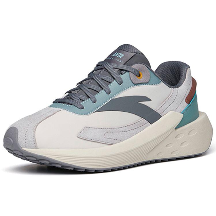 Anta Ice Sugar One-Piece Woven Lightweight High Resilience Trendy Shock Absorption Non-Slip Low-Top Sports Casual Shoes Men sneaker Gray 912228856-2
