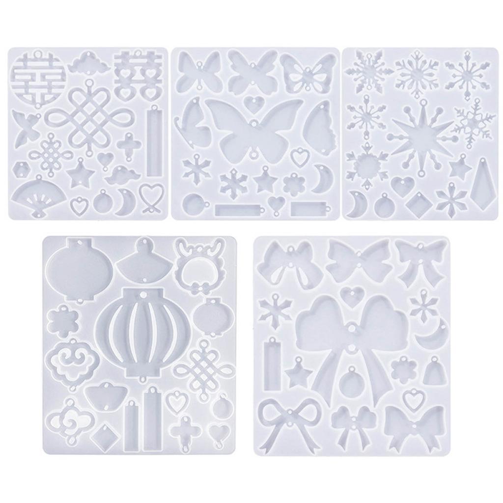 Chinese Earrings Silicone Mold Epoxy Resin Molds DIY Craft Bowknot Butterfly Ornament Pendant Keychain Jewelry Making