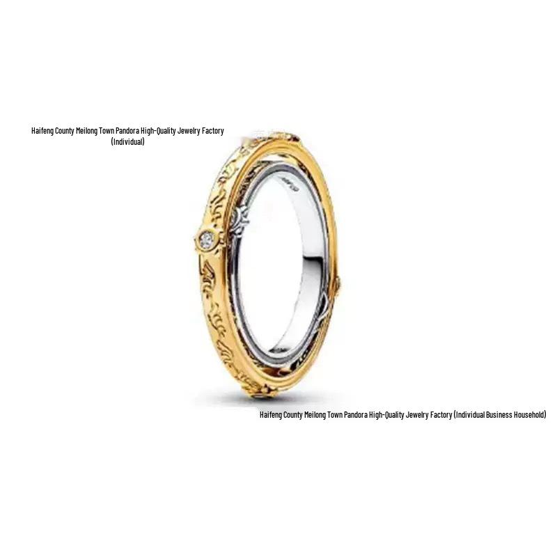 Inele pentru Cuplu Pandora Coroană de Aur Inimă Argint Sterling S925 Cadou de Crăciun