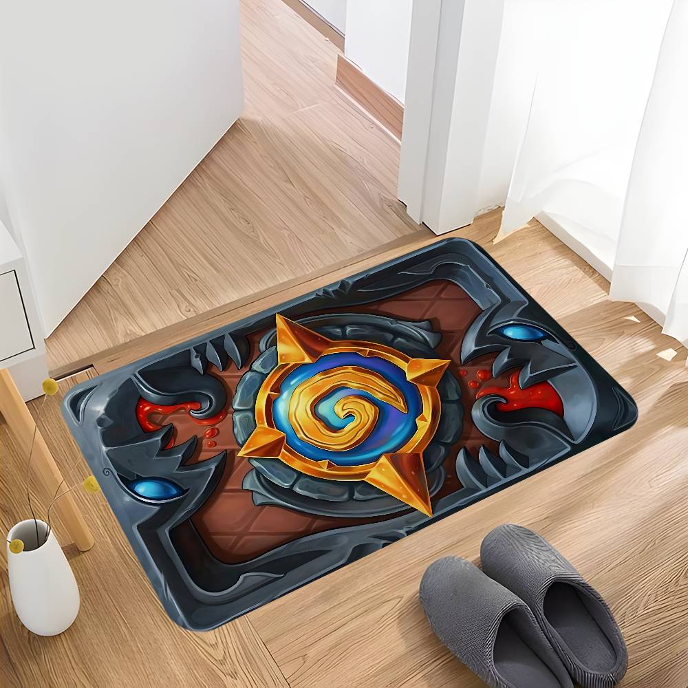 Game H-HearthStone Bathroom Mat INS Style Soft Bedroom Floor House Laundry Room Mat Anti-skid Welcome Doormat