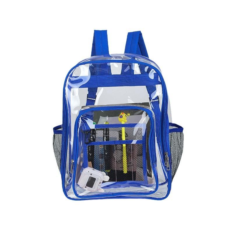 School bag PVC transparent backpack for women, 1011 large capacity backpack for men, fashionable personalized backpack, fully transparent
