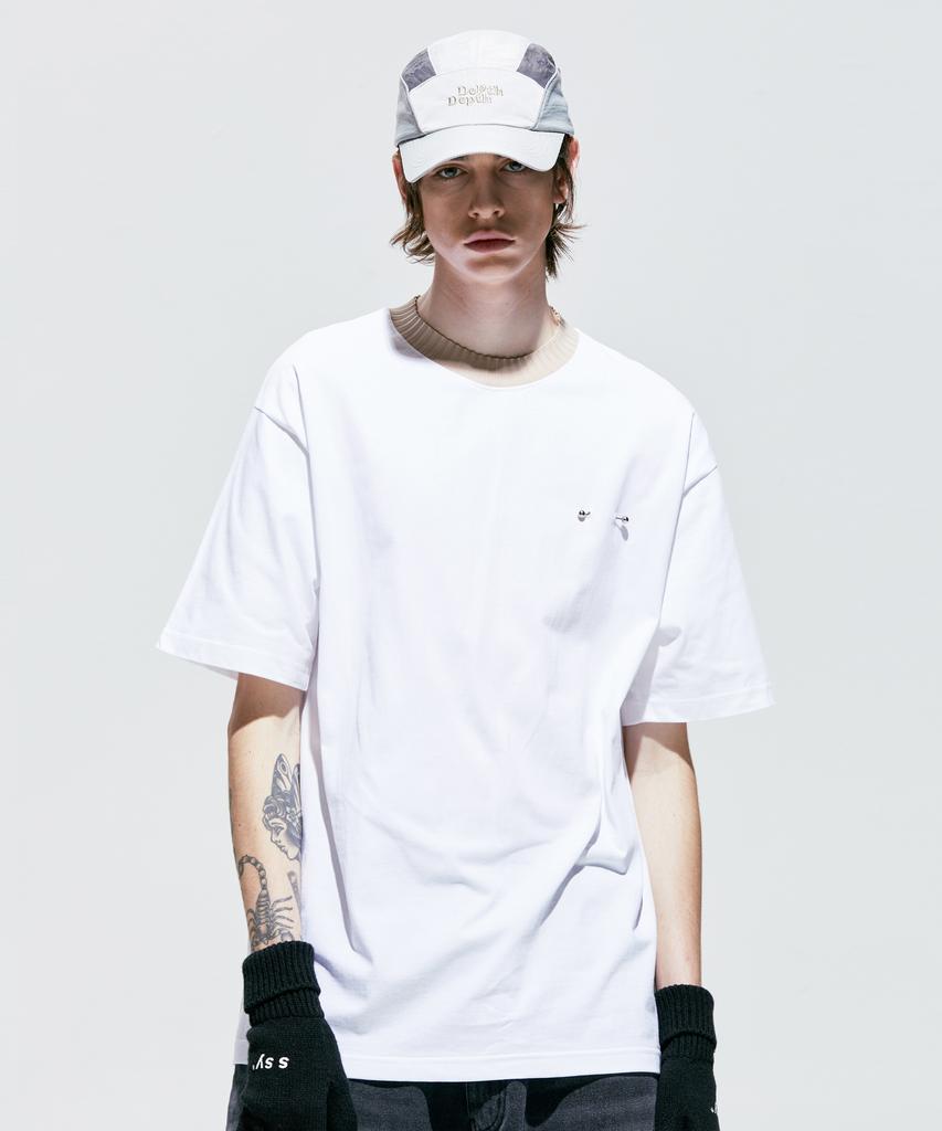 SSY Rib Bold Neck Pierced T-Shirt White