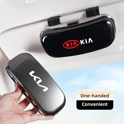 Caja para Gafas de Visera de Coche Estuche de Almacenamiento para Gafas de Sol de Automóvil Para K3 Sportage Carnival K5 Seltos Pegas KX1 EV5 Sonet EV6 K4 EV3 Ceed K8
