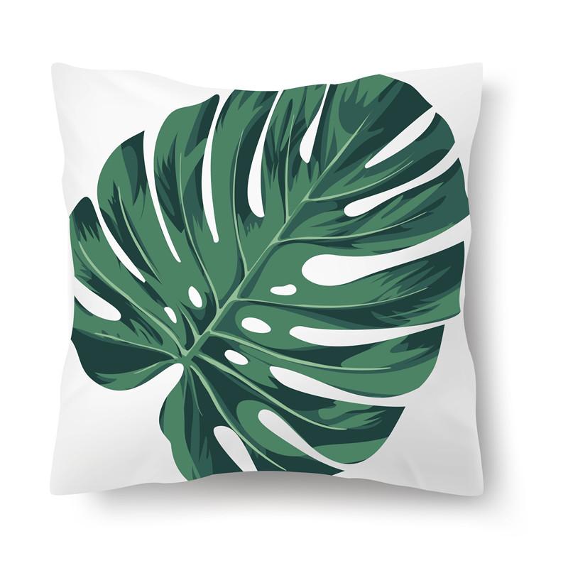 Tropical plant ins pillowcase short plush mahogany car bed cushion cover