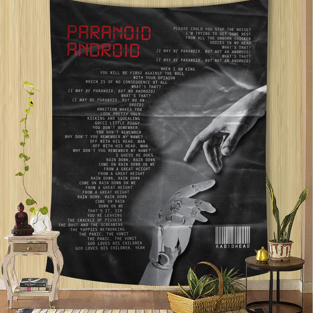 

Vintage Rock Band Characters Radiohead Printed Large Wall Tapestry Indian Buddha Wall Decoration Witchcraft Bohemian Hippie 50x70cm