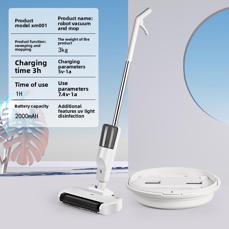 Handheld Cordless Hard Floor Sweeper Vacuum Cleaner Wireless Electric Mop Cleaner Automatic Wet & Dry Home Cleaner белый
