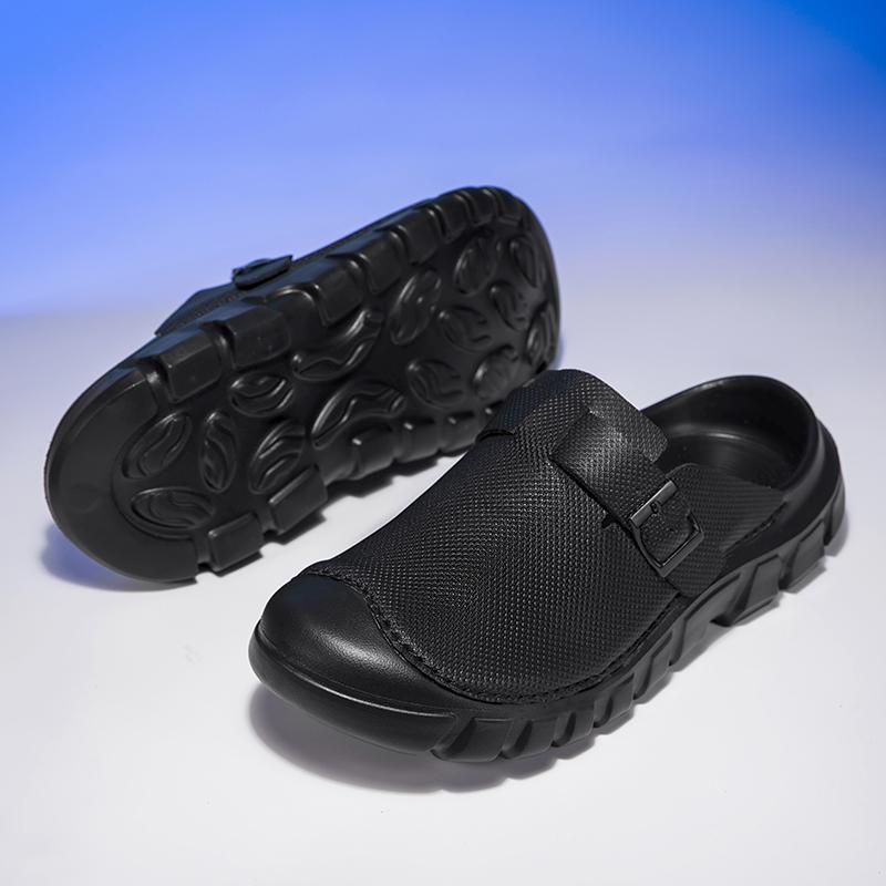 Summer Mens Casual Shoes Mesh Breathable Half Slippers Fashion Walking Sneakers Handmade Male Sandals Lightweight Non-slip Clogs