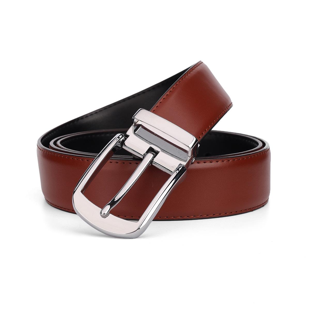 Men s Versatile Casual Cowhide Buckle Leather Belt 130 cm