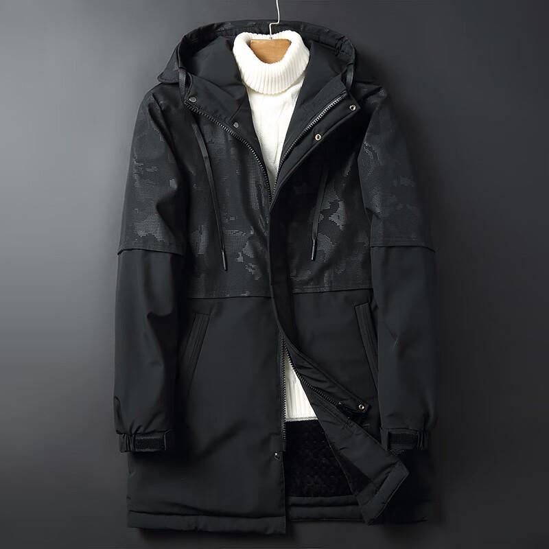 

Men s Plus Size Hooded Fleece-Lined Padded Jacket 4XL