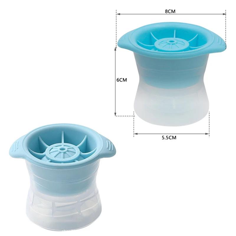 5cm 2 Zoll Whiskey Eishockey Form Silikon Runde Eiswürfelbereiter Große Klare Eiskugel Schale Sphäre Schnellgefrierfach Bar Cocktail Werkzeug