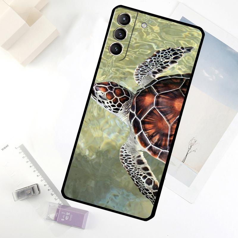 warming green turtles Phone Case For Samsung Galaxy S25 S26 Ultra S20 S21 S22 S23 S24 Ultra S10 Plus S25 FE Cover
