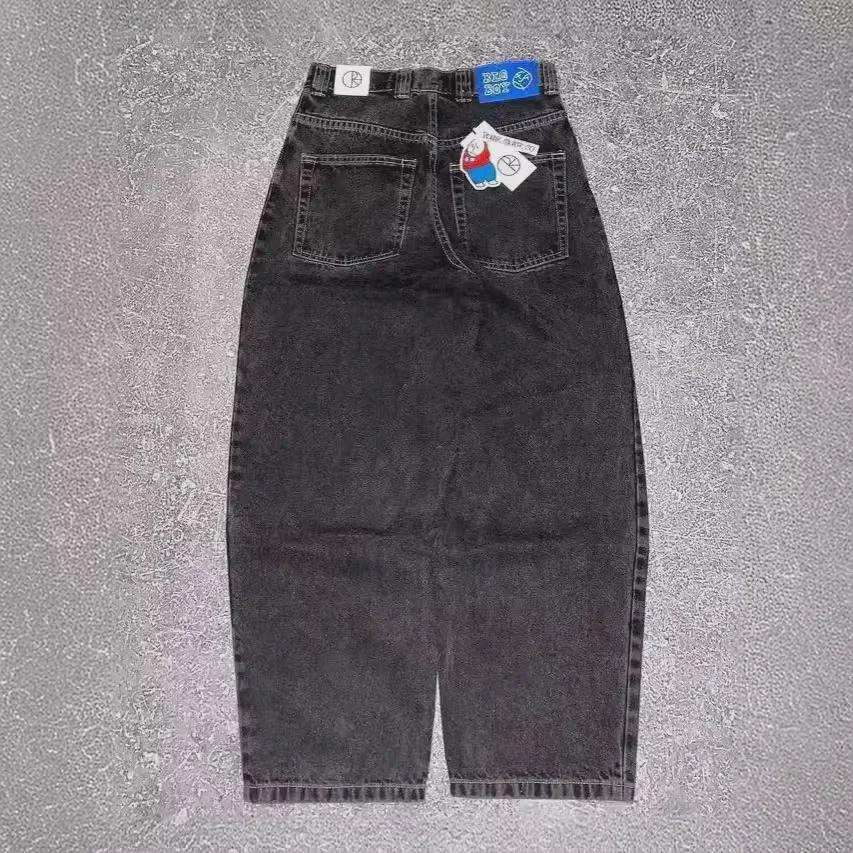 American Y2K Polar Boy Hip-Hop Embroidered Straight-Leg Jeans for Men