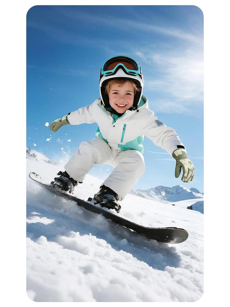 Children's Warm Waterproof Winter Ski Gloves, Non-Slip, Fleece-Lined for Ice Skating and Snow Play