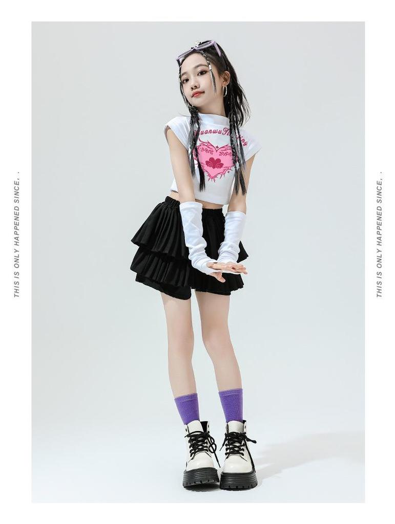 Girls' Jazz Hip Hop Dance Costume Set - Trendy Cheerleading Performance Outfit