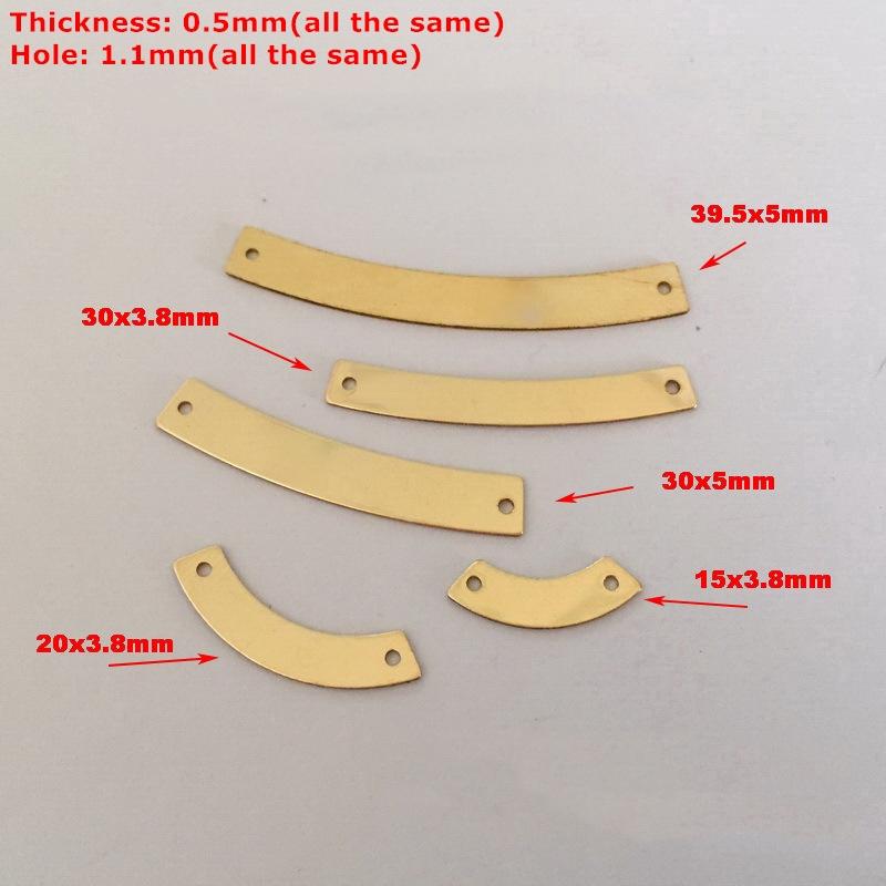 New Gold Filled Curved Bar Connector for Permanent Bracelet Necklace Jewelry Making Findings 15x3.8mm