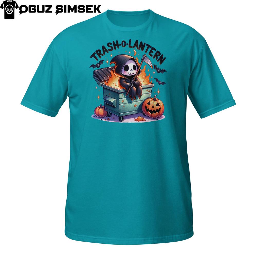 

Футболка «Мусорный фонарь» | Футболка с черепом и мусорным пожаром на Хэллоуин | Жуткий мусорный подарок S