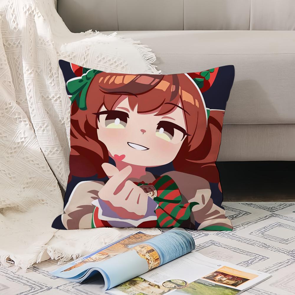 Söt U-Uma M-Musume P-Pretty D-Derby Kuddfodral Kontorskuddar Lämpliga för Soffa Bil Sovrum Dekorativt Kuddfodral
