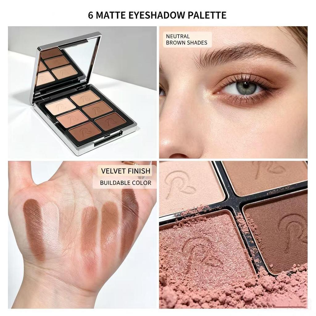 Matte Earth Tones Multi-use Eyeshadow & Contour Palette - Pigmented, No Fallout, Versatile Low Saturation Colors