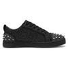 Fashion Black Men's Low Top Board Shoes Men Designer Rivet Bling Punk Board Shoes Fashion Flat Casual Lace-Up Punk Style Cement Ground