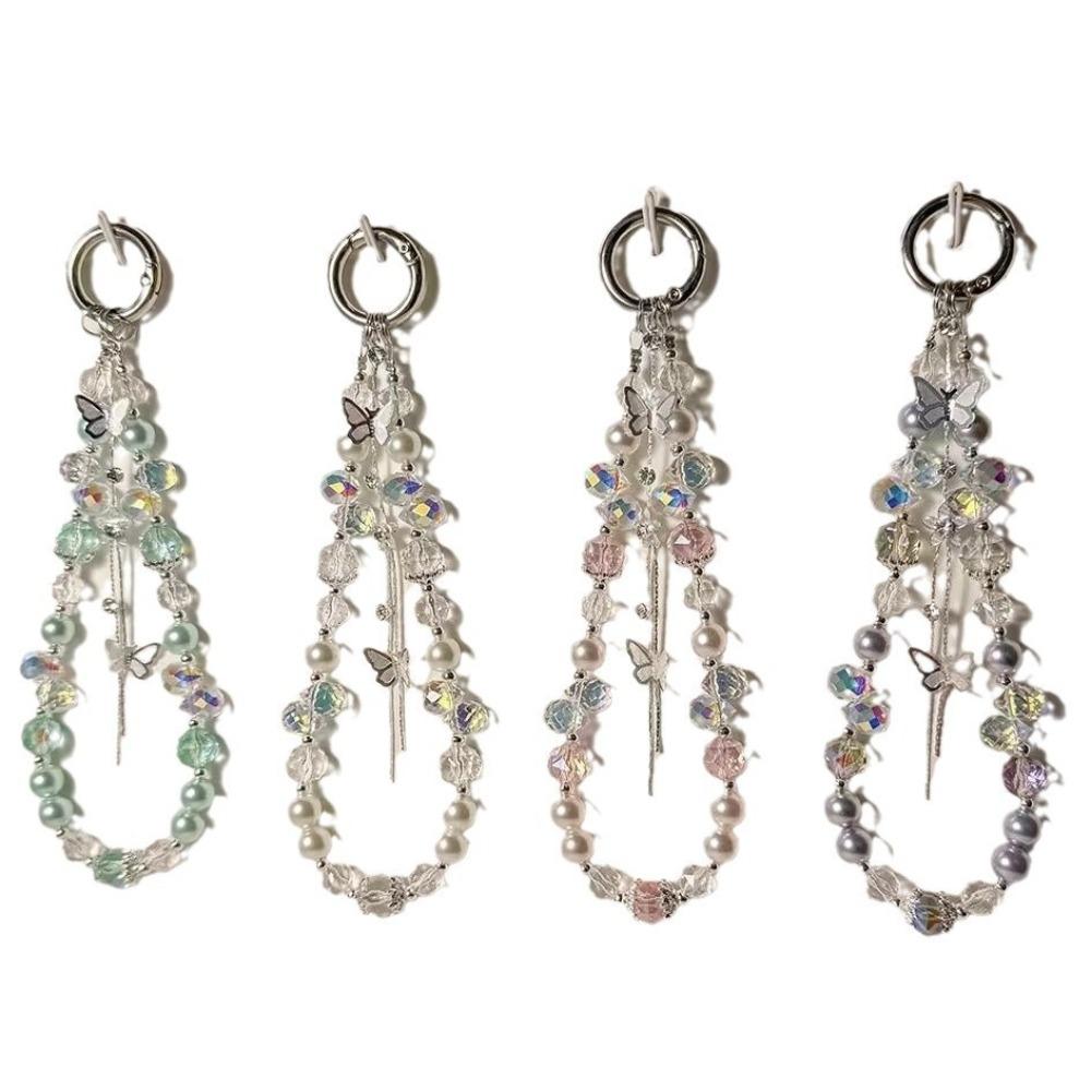 Anti-Lost Mobile Phone Lanyard Strap Butterfly Crystal Bag Pendant Fashion Car Keychain  Ornament