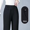 Women's Fleece-Lined High-Waist Warm Pants – Thick, Casual, Straight-Leg for Mom Style, Ideal for Winter Wear by Middle-Aged and Elderly.