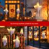 Halloween LED Decoration Light Glowing Ghost Hanging Light Spooky Room Atmosphere Decor Warm White/Multicolor 2-Pack 