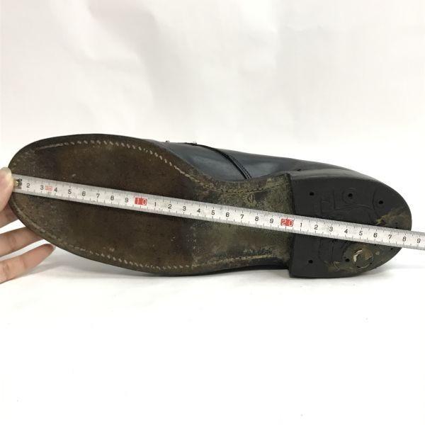 EATON Royal Sceptre Leather U-Tip Shoes 70s-80s Made in England Size 26.0 Black Vintage Business Dress Shoes(USED)