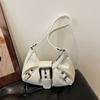 Y2k Mode Uni Farbe Vielseitige Damen Tasche, 2026 Neuer Maillard Stil Unterarmtasche, Retro Stil Vintage Leder Umhängetaschen