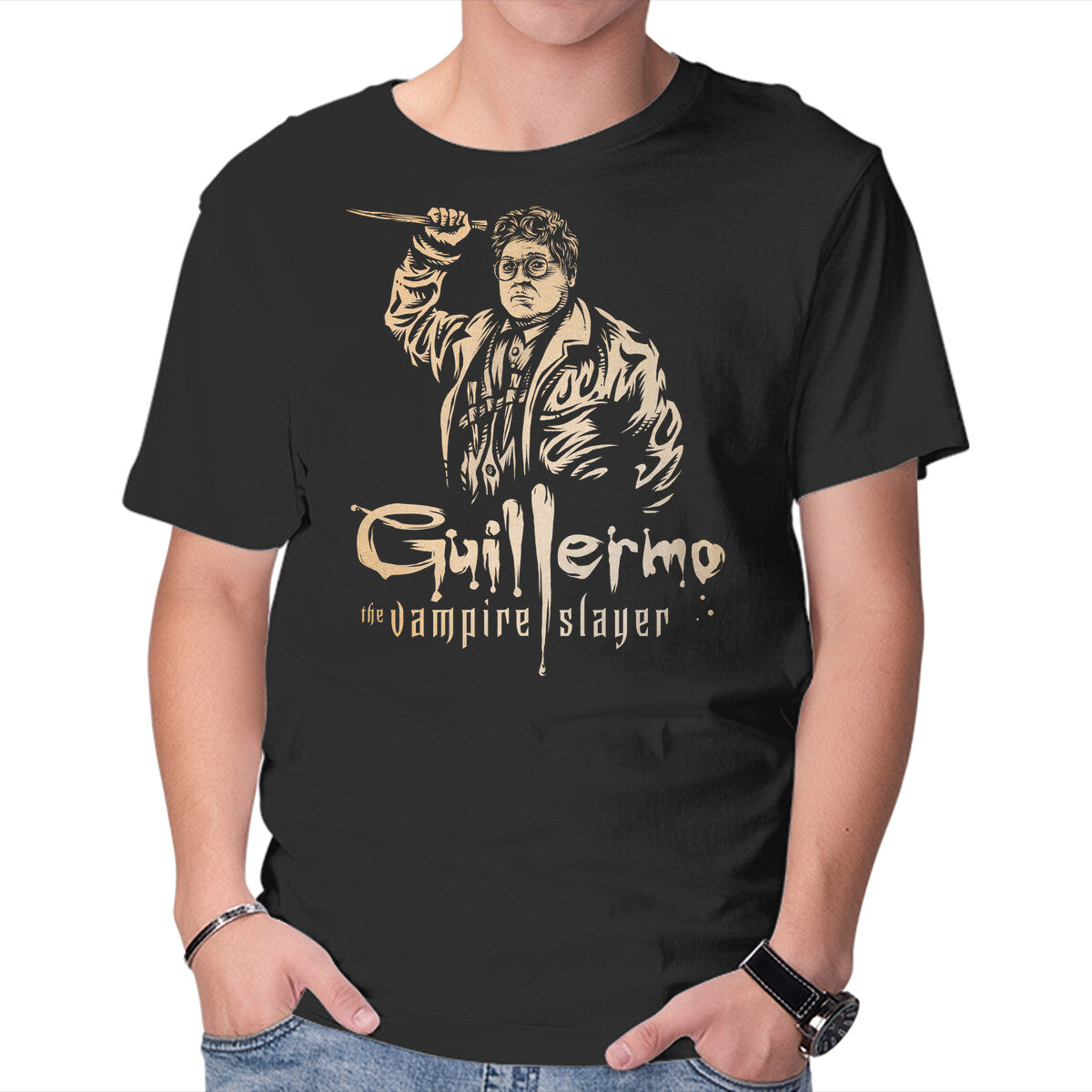 Unisex Crew Neck T-Shirt Guillermo The Vampire Slayer Graphic Short Sleeve Casual Tee XXXL