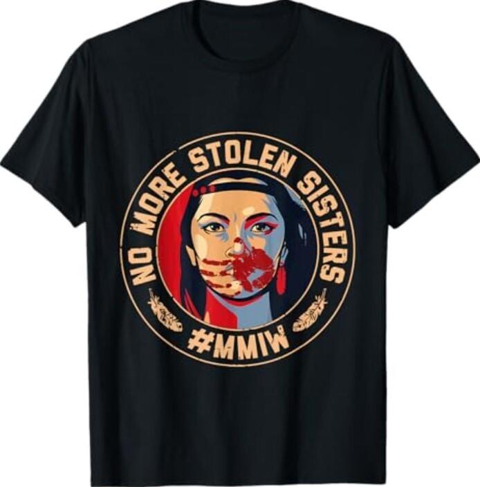 No-More Stolen Sister Red Hand MMIW Awareness America Native T-Shirt Unisex T-Shirt M