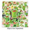 50PCS Quirky Bitter Melon Emoji Stickers: Creative, Funny, Waterproof Decor for Water Bottles & Notebooks