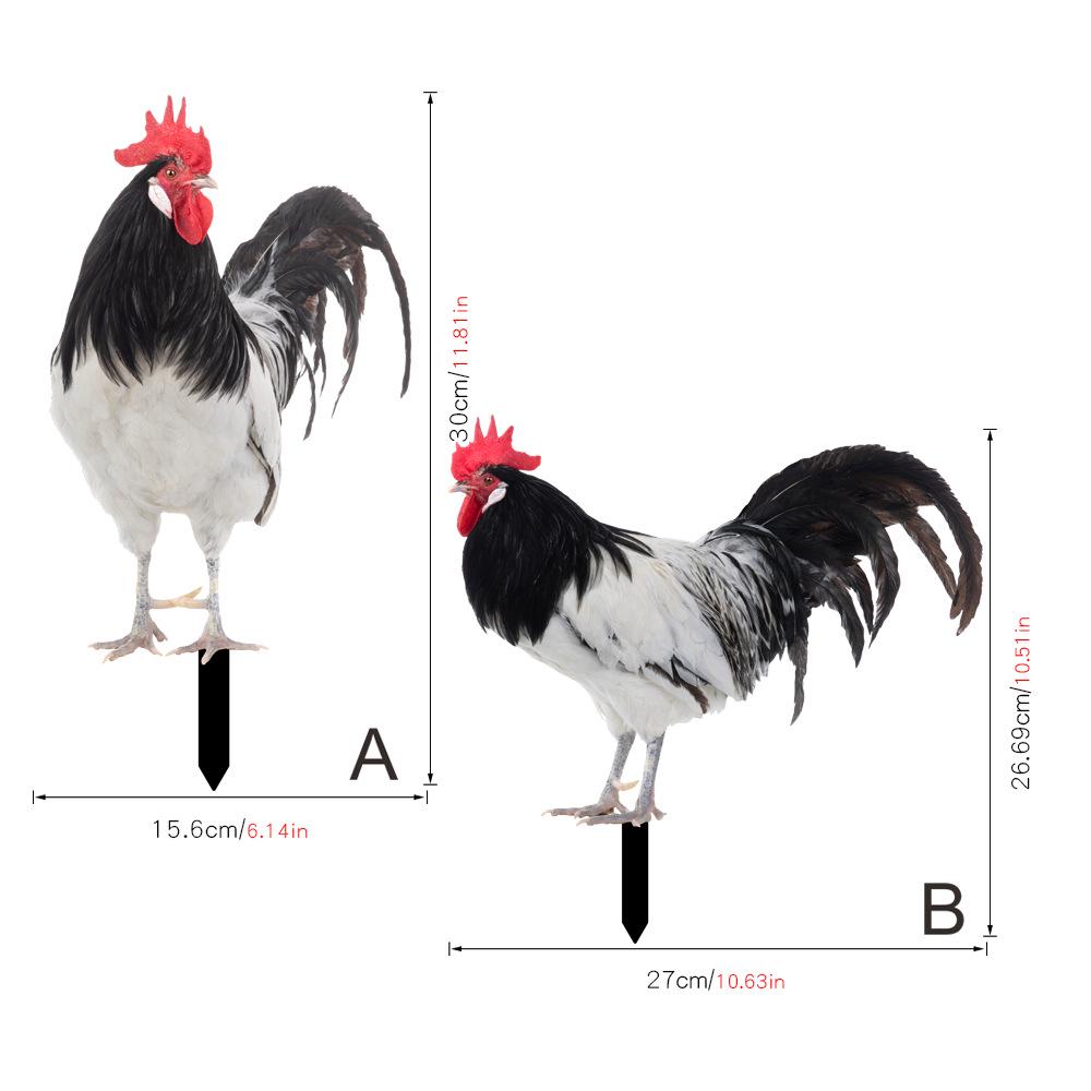 YKLU069-256 3D Rooster, Hen, Duck & Pig Outdoor Garden Decoration Plug