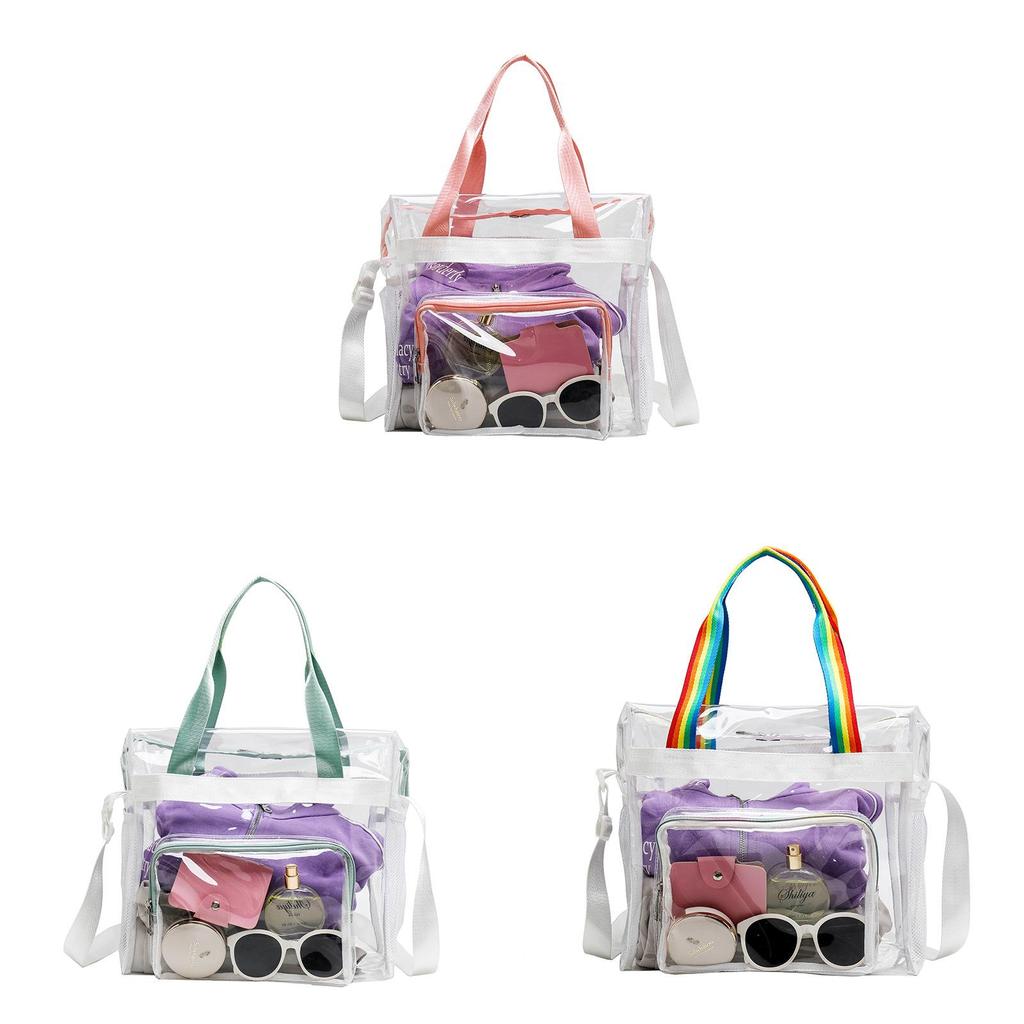 Pvc Transparent Tote Bag With Large Capacity For Beach And Gym Use In Cross Border Style