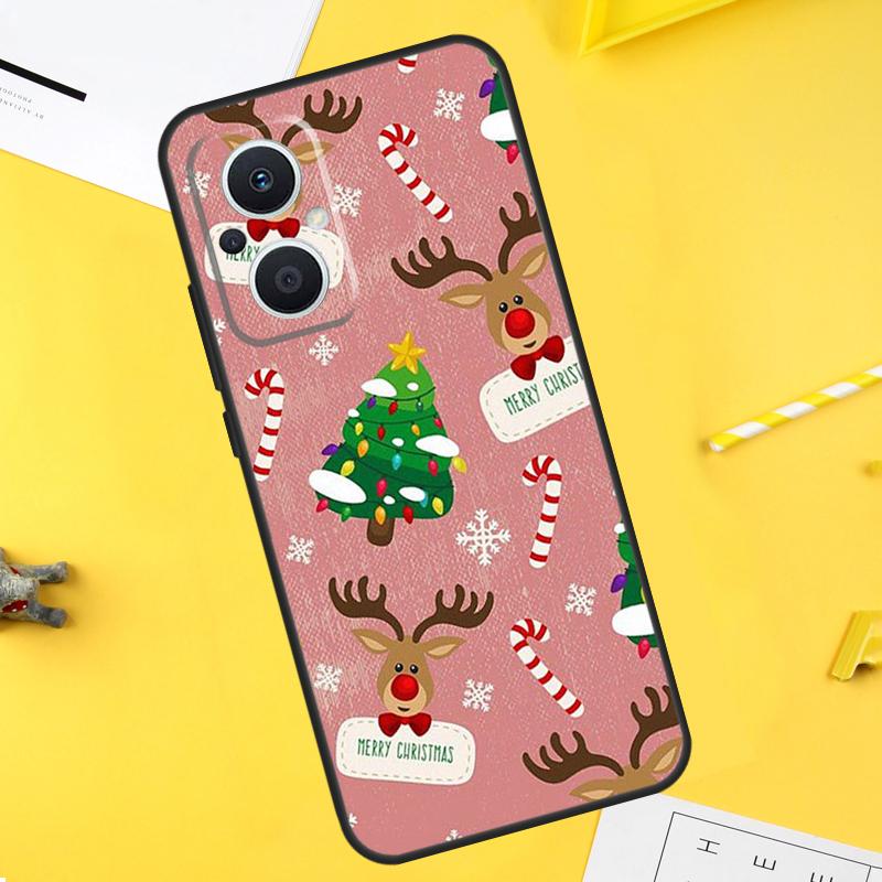 Christmas Santas seamless Deer For OPPO Reno 2Z 4Z 5Z 8T 4 5 6 7 8 Lite 10 Pro OPPO Find X5 X6 Pro X2 Lite X3 Neo Case
