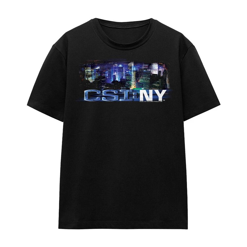 Csi Ny Never Rests Ladies 100% Cotton T-shirt Mens Tees Top S-2XL, Black XL