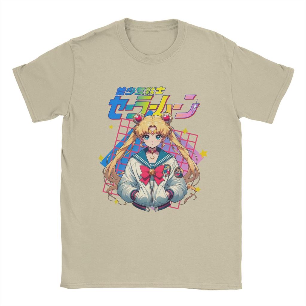 Die Mondkrieger Sailor T-Shirts Herren Reine Baumwolle Freizeit T-Shirts O-Ausschnitt T-Shirts Kurzarm Tops Grafik