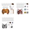 DIY Therian Masque Kit Blank Hand Painted Half Face Cat Fox Masque with Fur Eye Mesh And Felt Sheet for Halloween Carnival Masquerade Party Cosplay