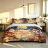 3‑Pieces Christmas Snowman Reindeer Santa Print Bedding Set Without Filler 1 Duvet Cover 2 Pillowcases Soft Comfortable Machi
