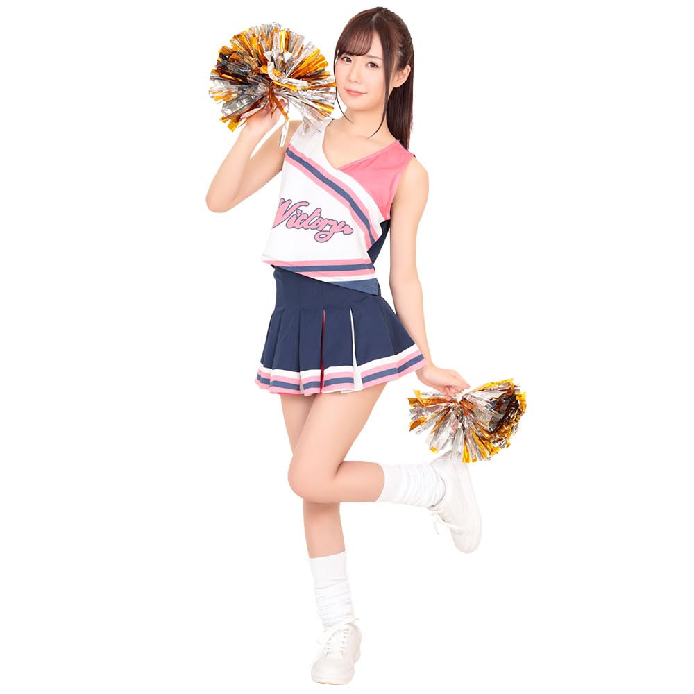 Cheerleader Uniform Cosplay Costume A&Tcollection Women's (Pink, L)