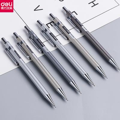 Deli Metal Mechanical Pencil 0.5/0.7mm Student Activity Pencil With Rubber Pen Core Painting Writing Pencil Children Stationery