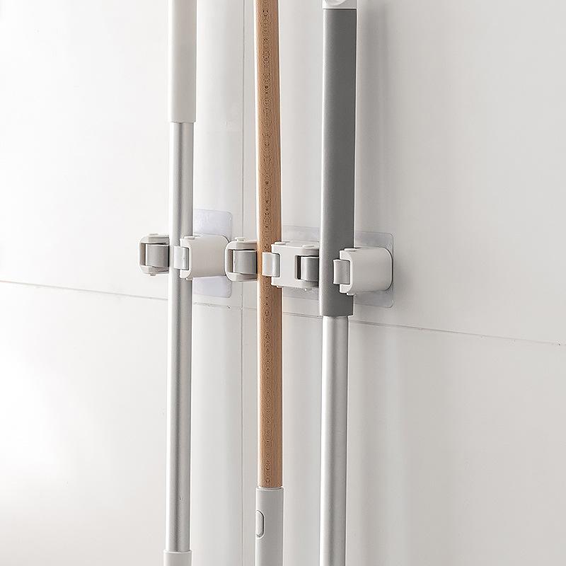 Mop Clamp, No Need for Drilling, Bathroom Household Mop Hook, Wall Hanging Clamp, Hanging Rack, No Trace, Strong Mop Rack